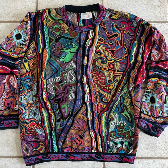 COOGI Other - VTG 90s Coogi “Aquarium” Animal Print Colorful Knit Sweater Mens Size L